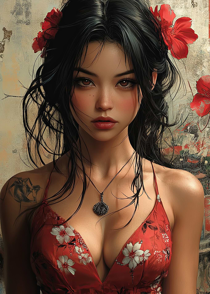Woman in Red Dress