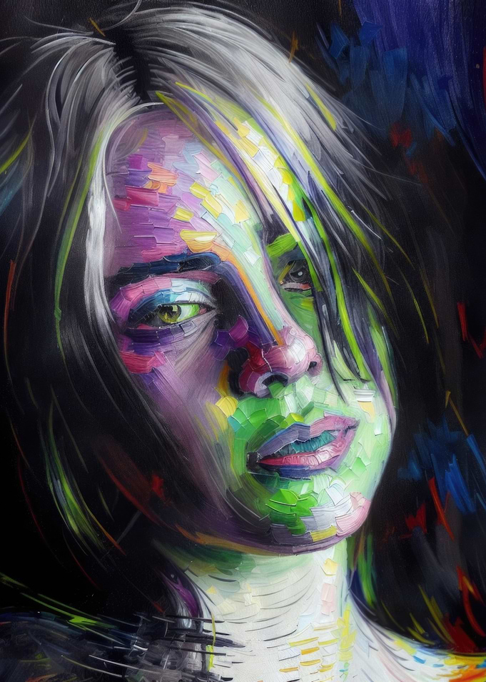 Billy Eilish - Impasto Art