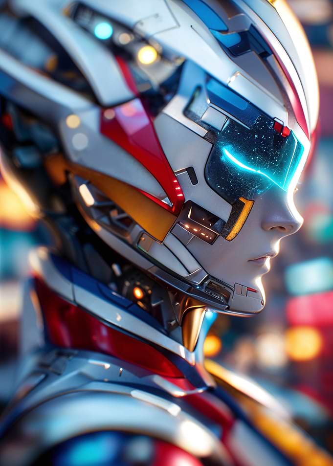 Cyberpunk Robot Head