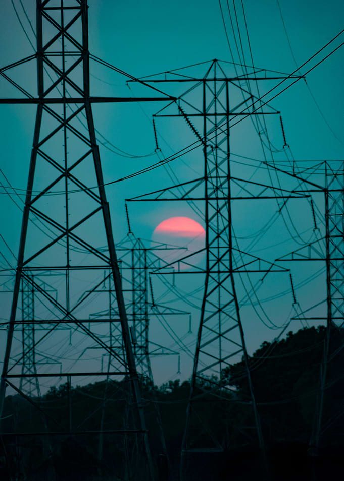 Sunset Power Lines