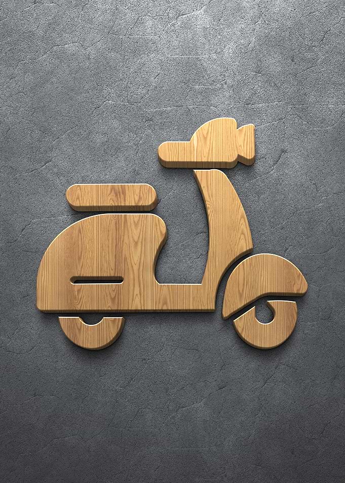 Wooden Scooter Icon