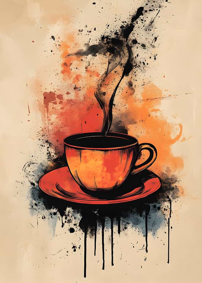 Coffee Cup Abstract Art
