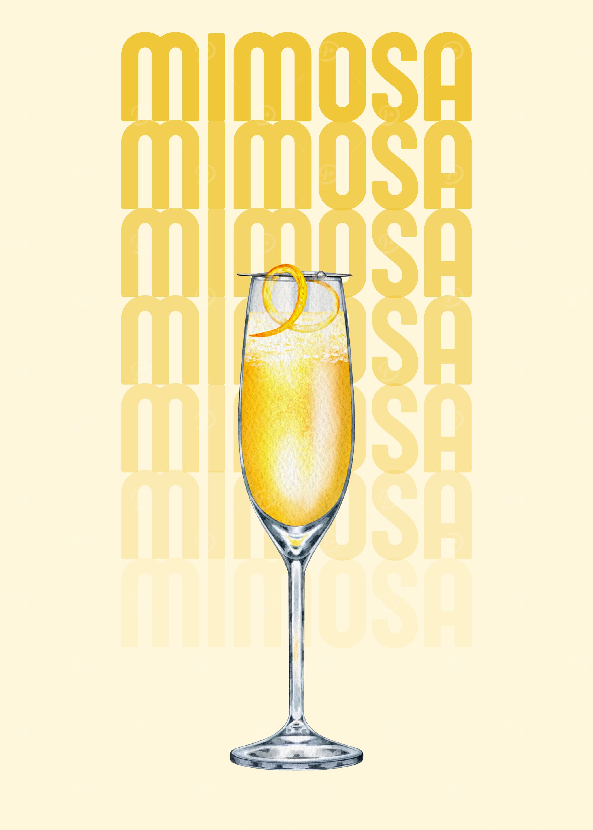 Mimosa Cocktail Illustration