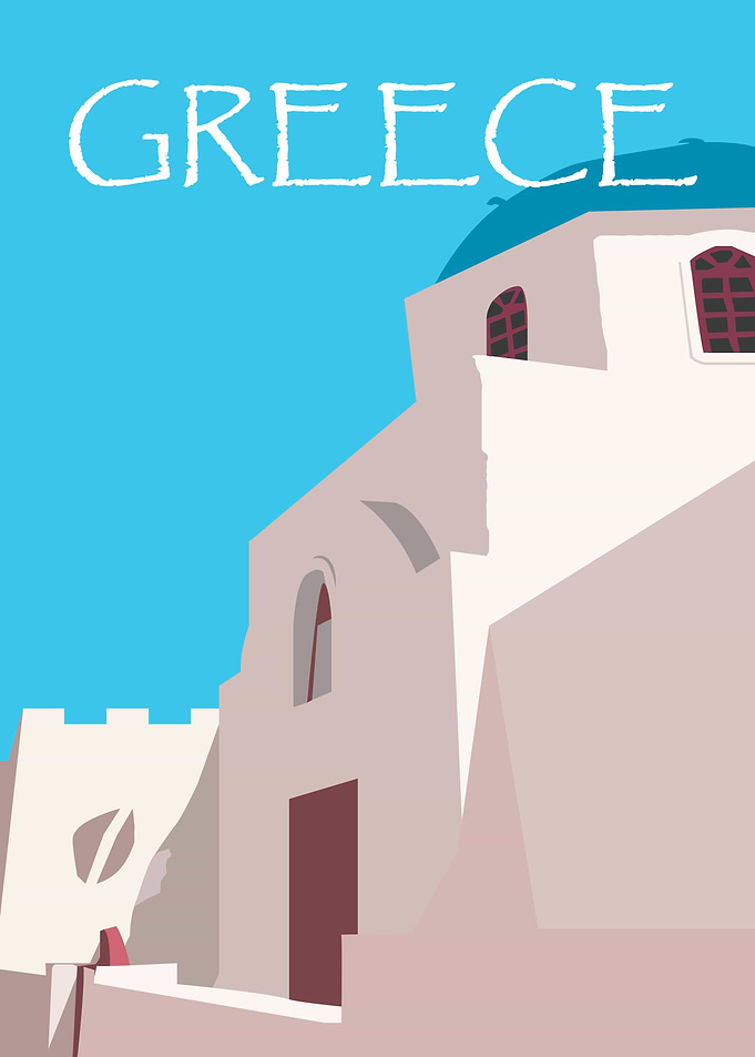 Greece Church Illustration