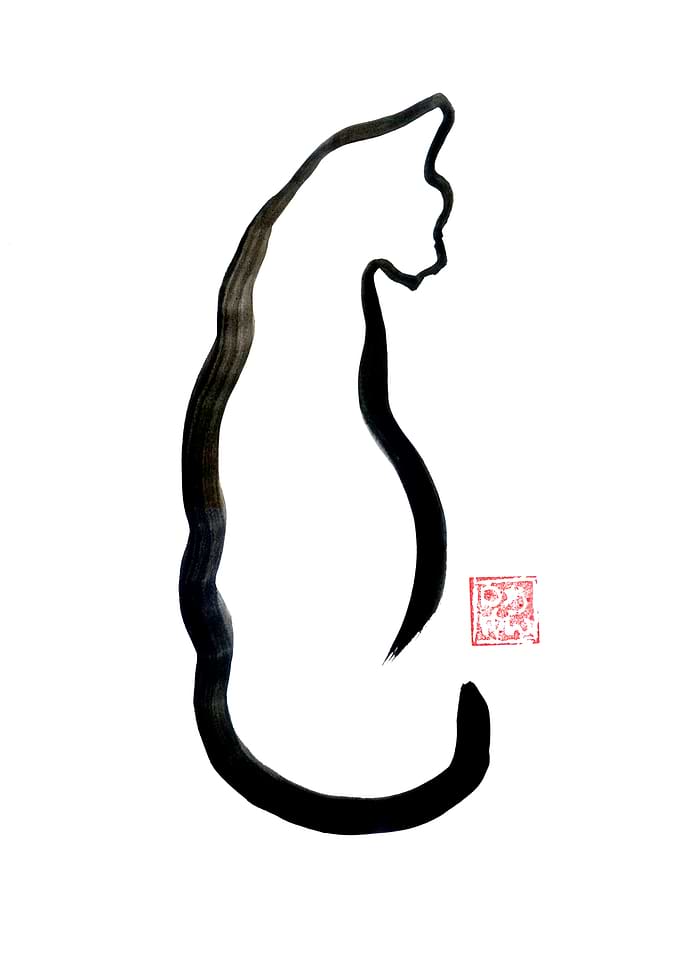 Black Ink Cat Silhouette
