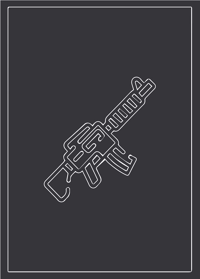 White Outline Assault Rifle
