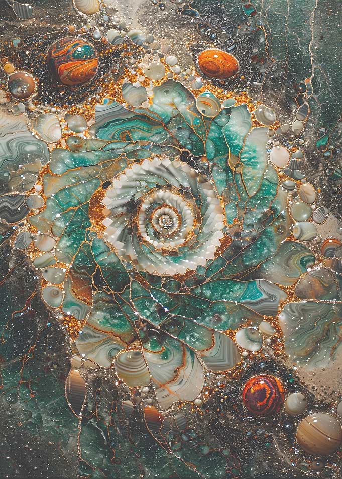 Abstract Gemstone Spiral