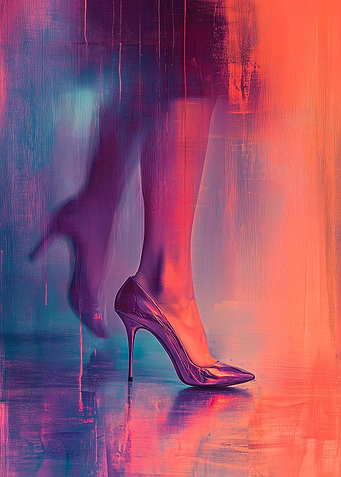 High Heel in Neon Light