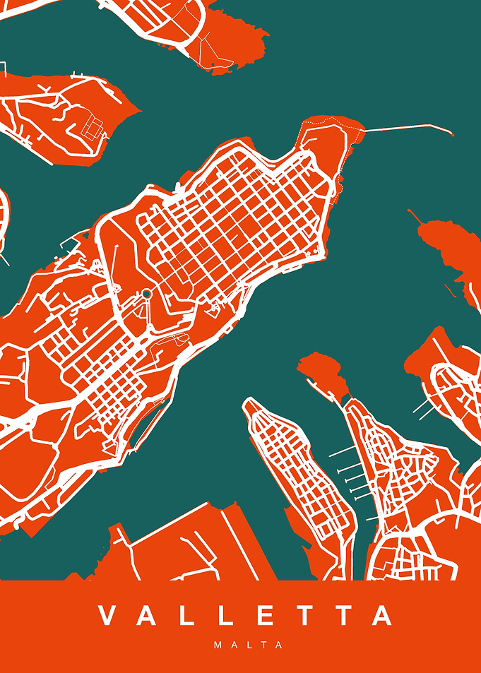 Valletta City Map Malta