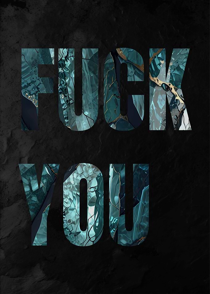 Teal Marble Fck You
