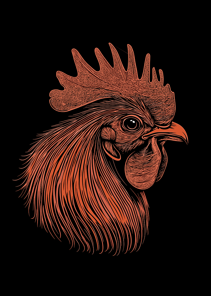 Rooster Head Poster Art