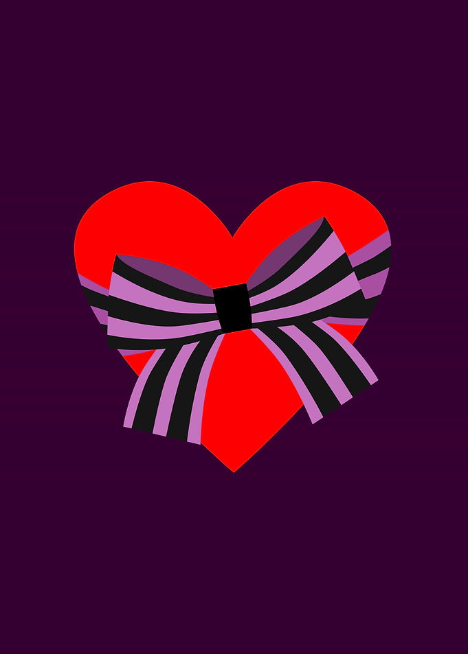 Red Heart with Bow