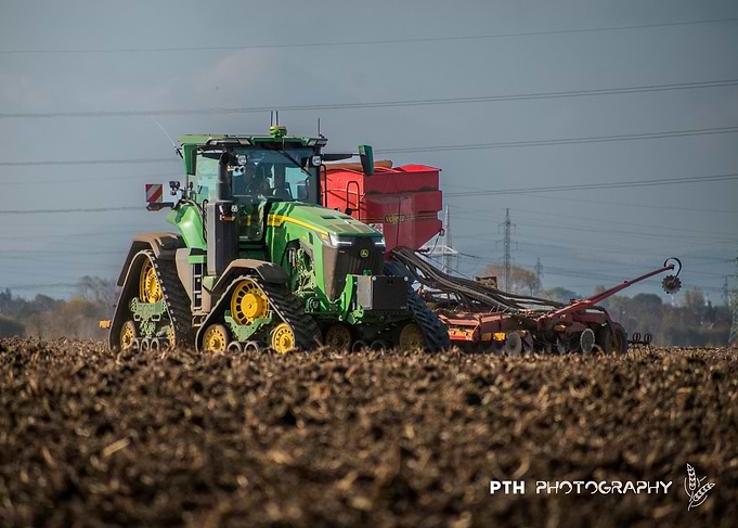 Green Tractor in Field
