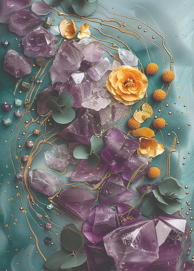 Amethyst and Flowers