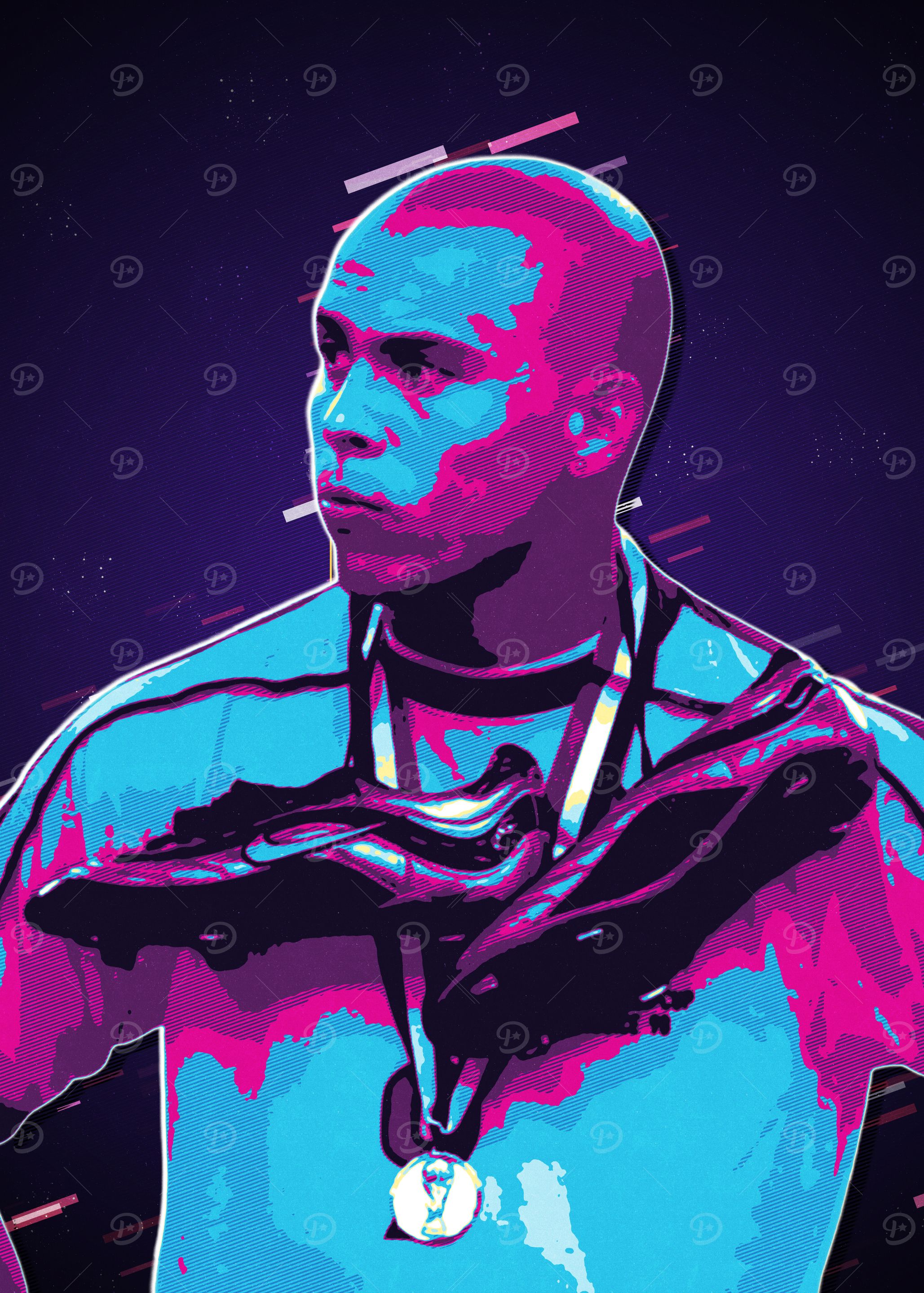 Ronaldo Nazario Retro Art