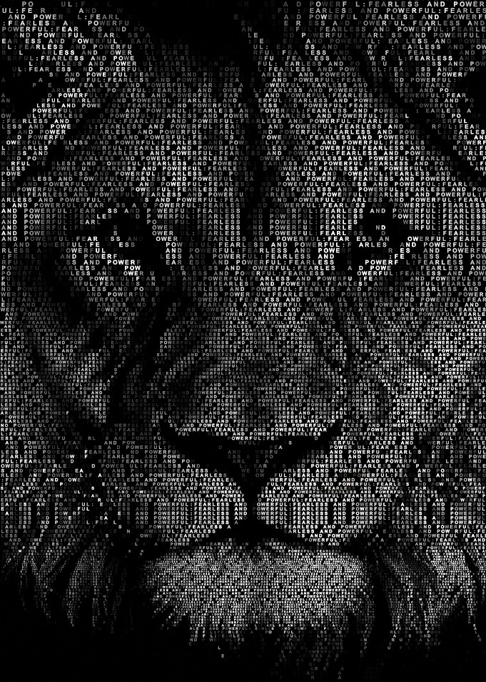 Lion Face Text Art