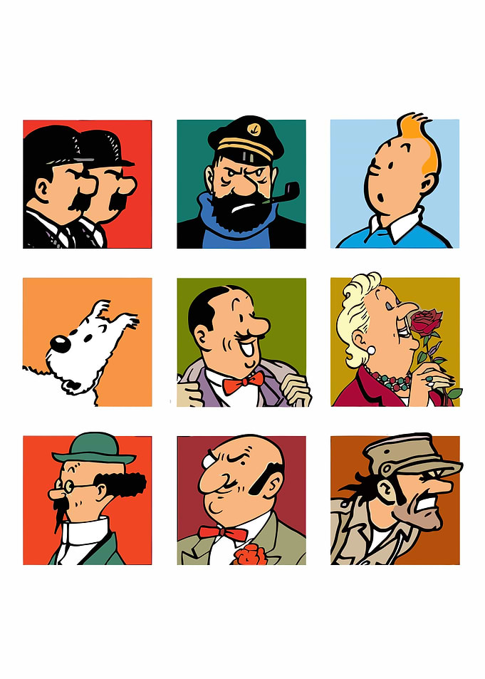 Tintin Characters Grid