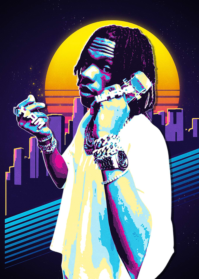 Lil Baby 80s Retro Art