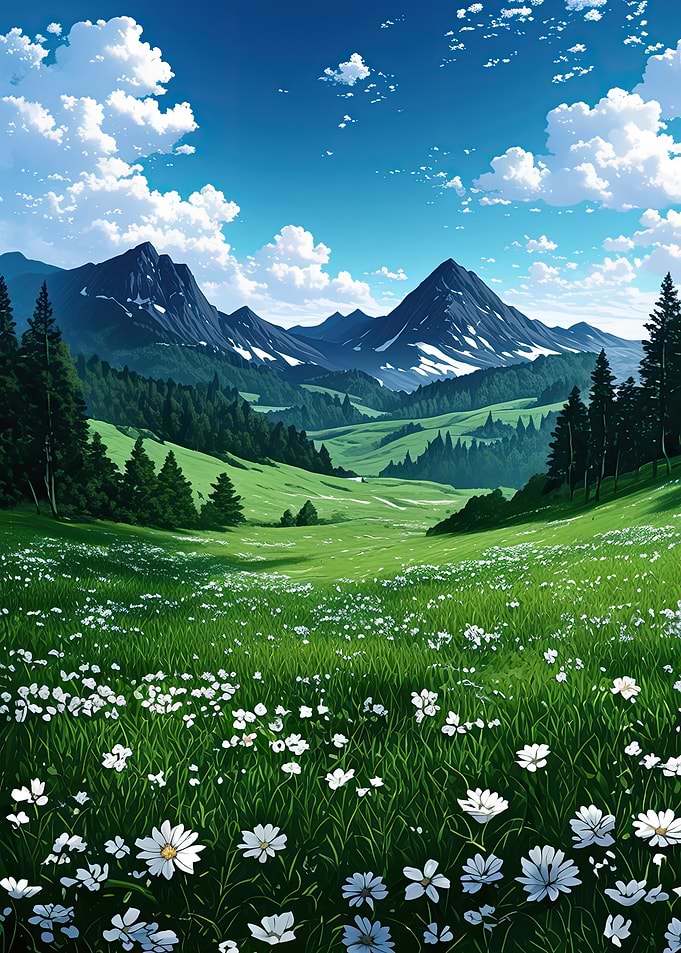 Mountain Meadow Landscape