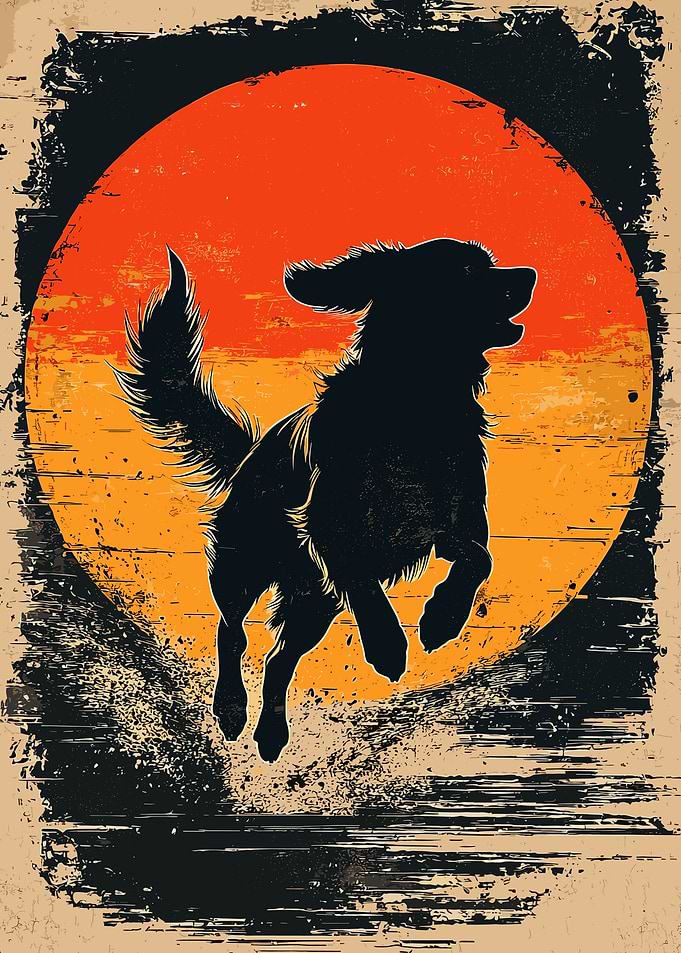 Dog Silhouette Sunset