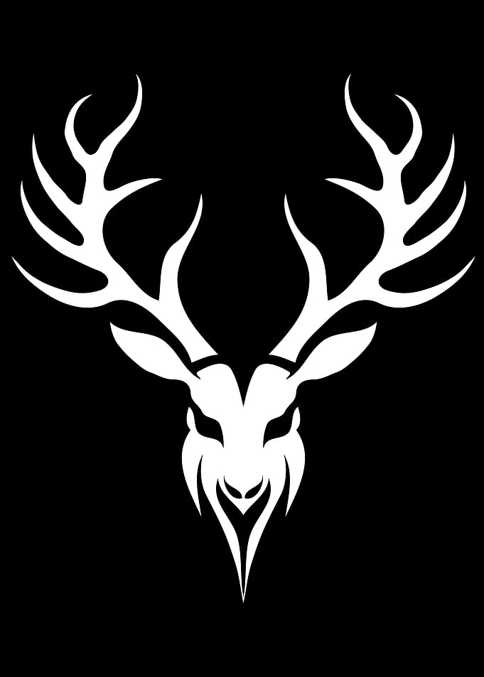 White Deer Head Logo - 03
