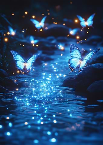Blue Butterflies Night Stream