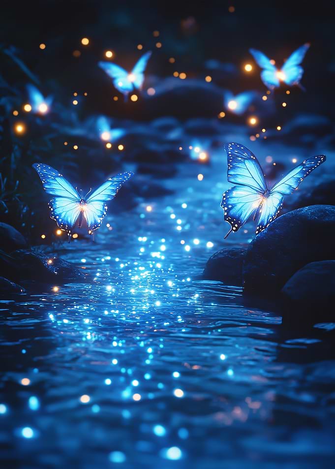 Blue Butterflies Night Stream