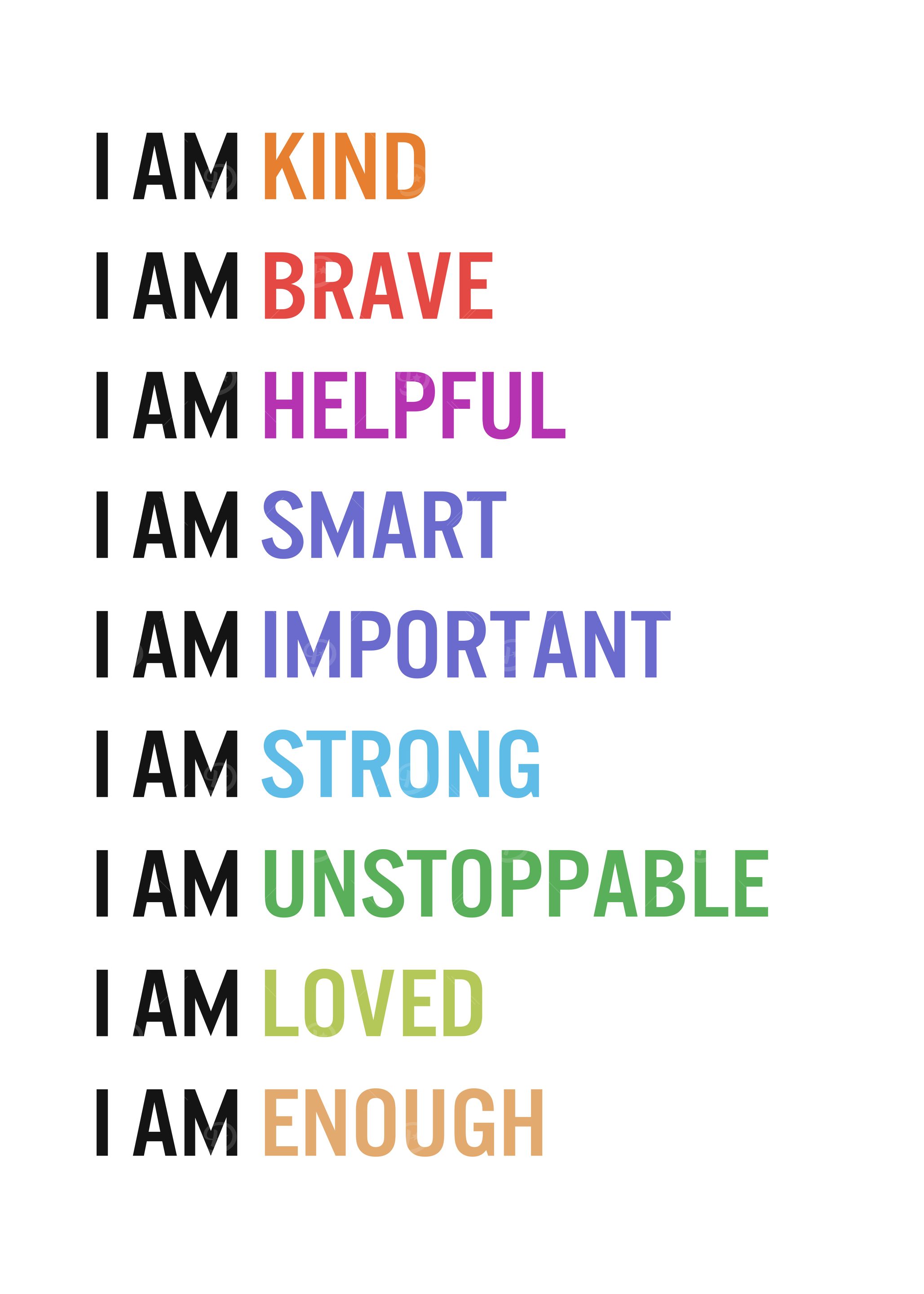 Positive Affirmations Poster