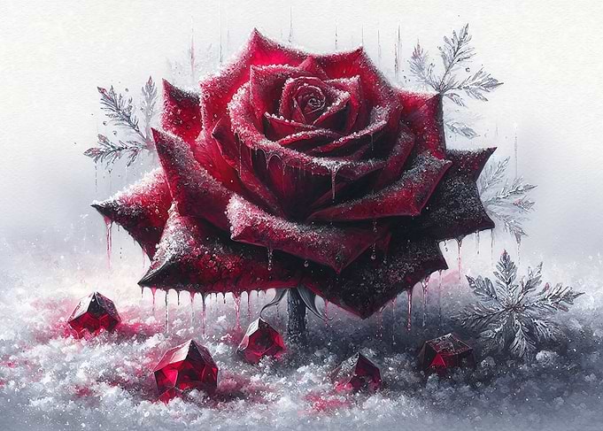Frozen Red Rose