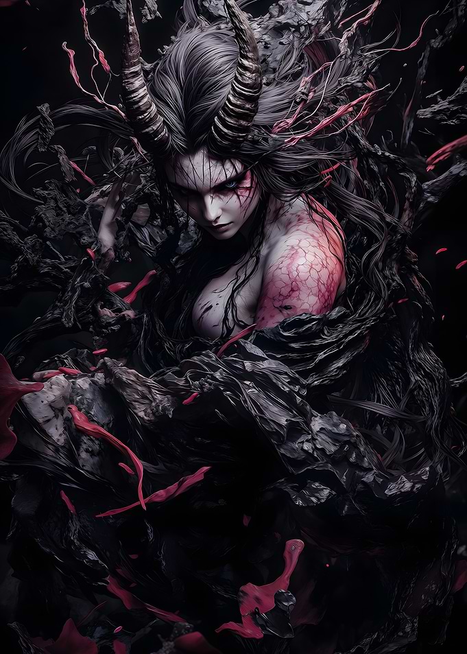 Demon Woman with Horns