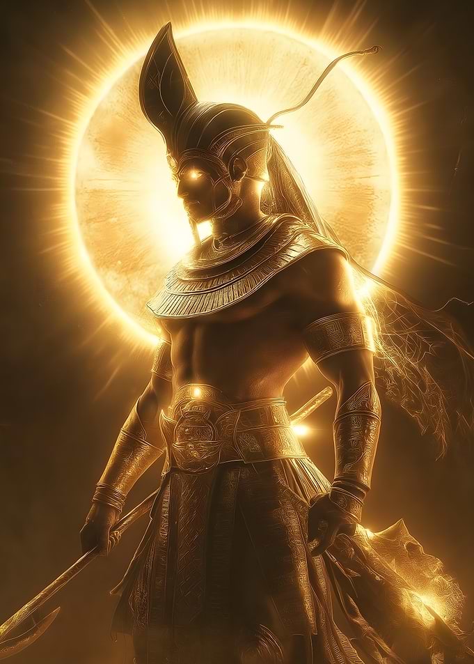 Golden Egyptian Sun God Warrior