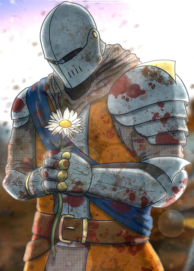 Bloodied Knight with Flower