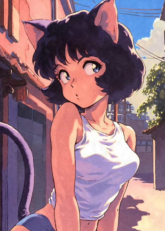 90s Anime Cat Girl