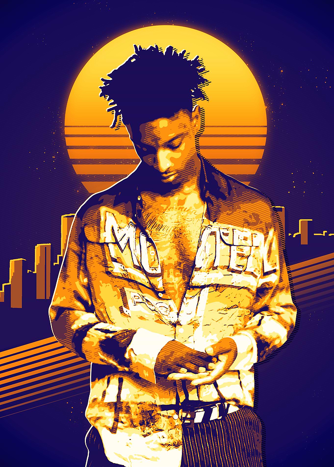 21 savage Retro Poster 01