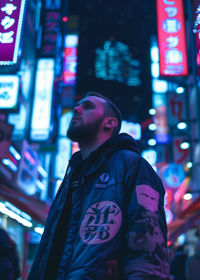 Man in Neon City