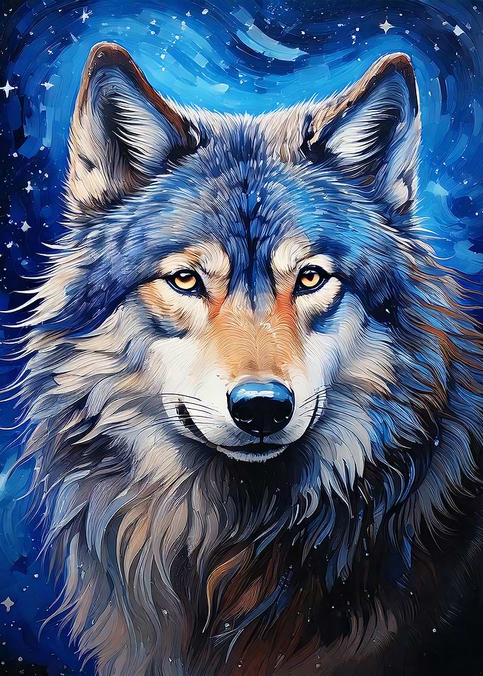 Wolf in the Night Sky