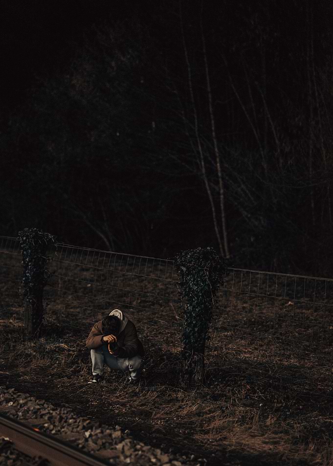 Lonely Figure in the Dark