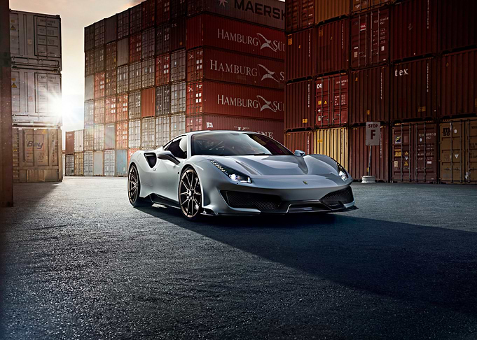 Silver Ferrari 488 Pista