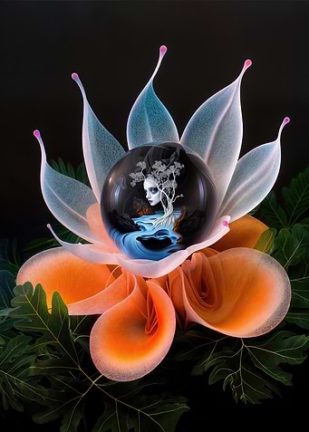 Ethereal Blossom: Glass Orb Flower Arrangement