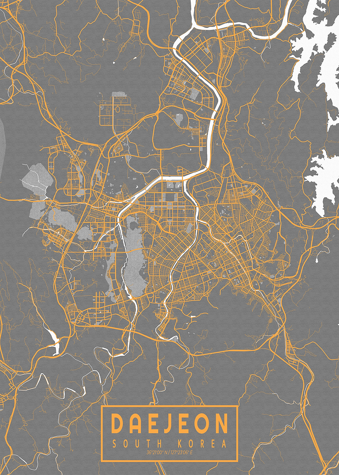 Daejeon City Map South Korea Bauhaus