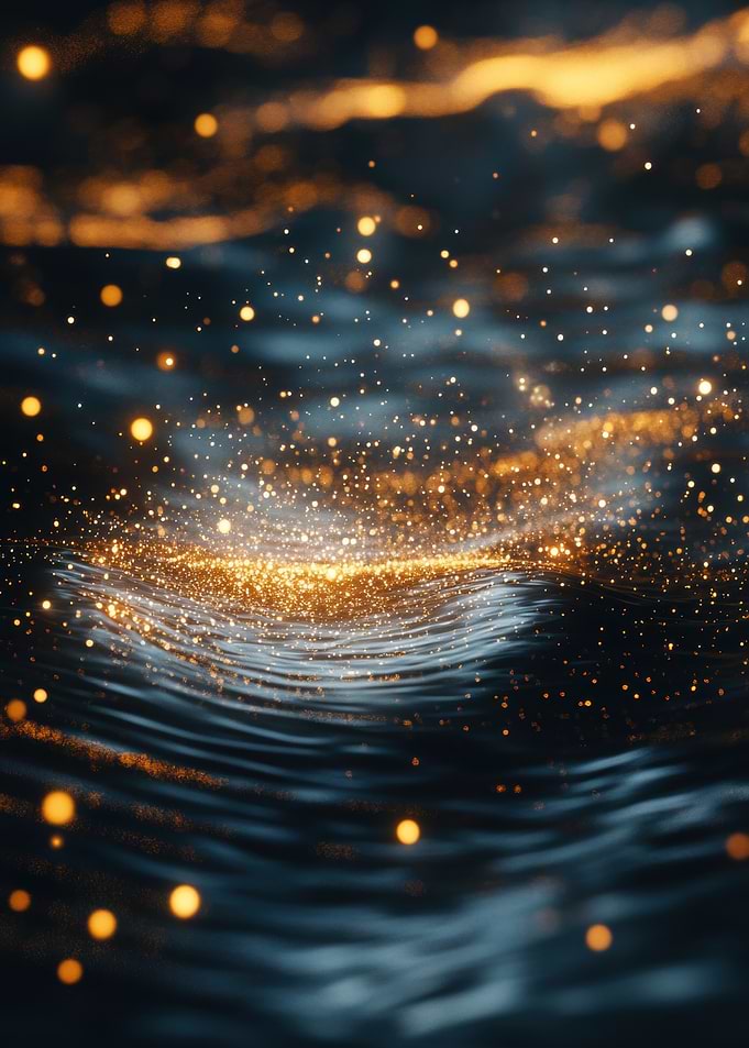 Golden Glitter Waves