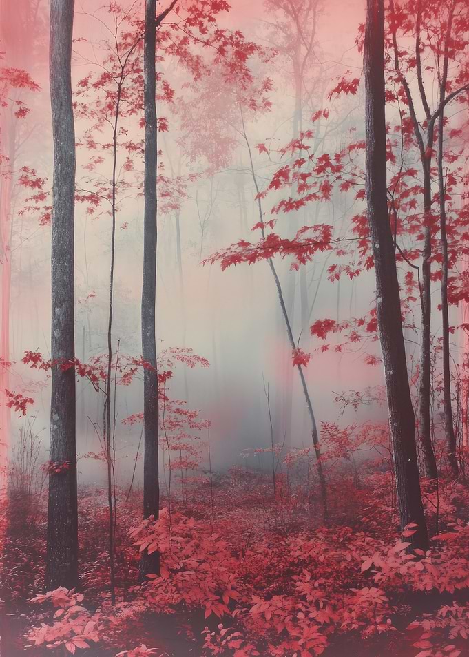 Misty Red Forest