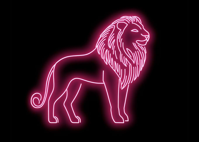 Pink Neon Lion