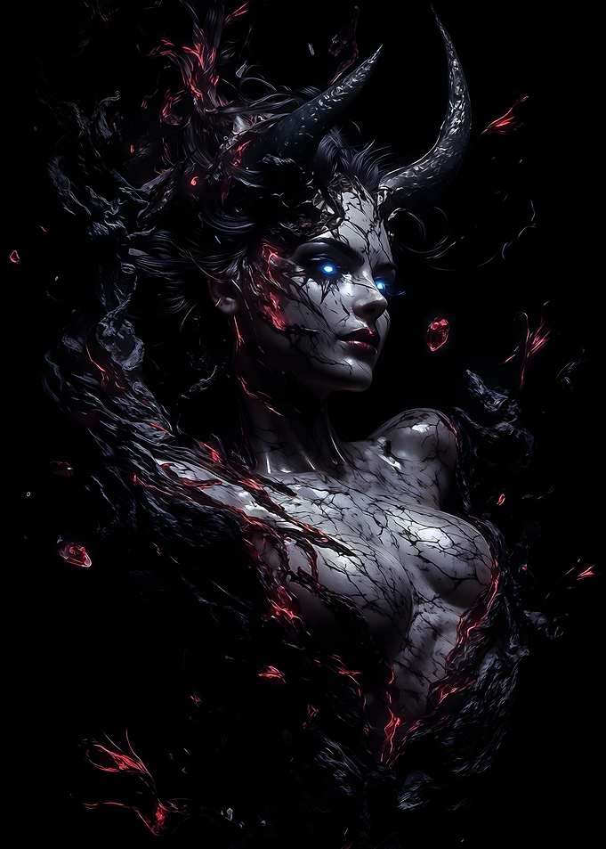 Demoness with Lava