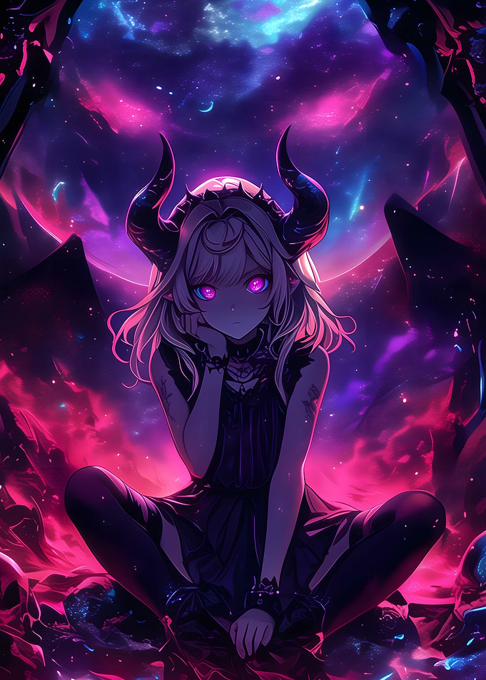 Anime Girl with Horns