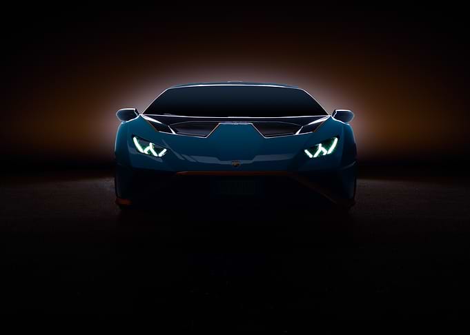 Blue Lamborghini Front View
