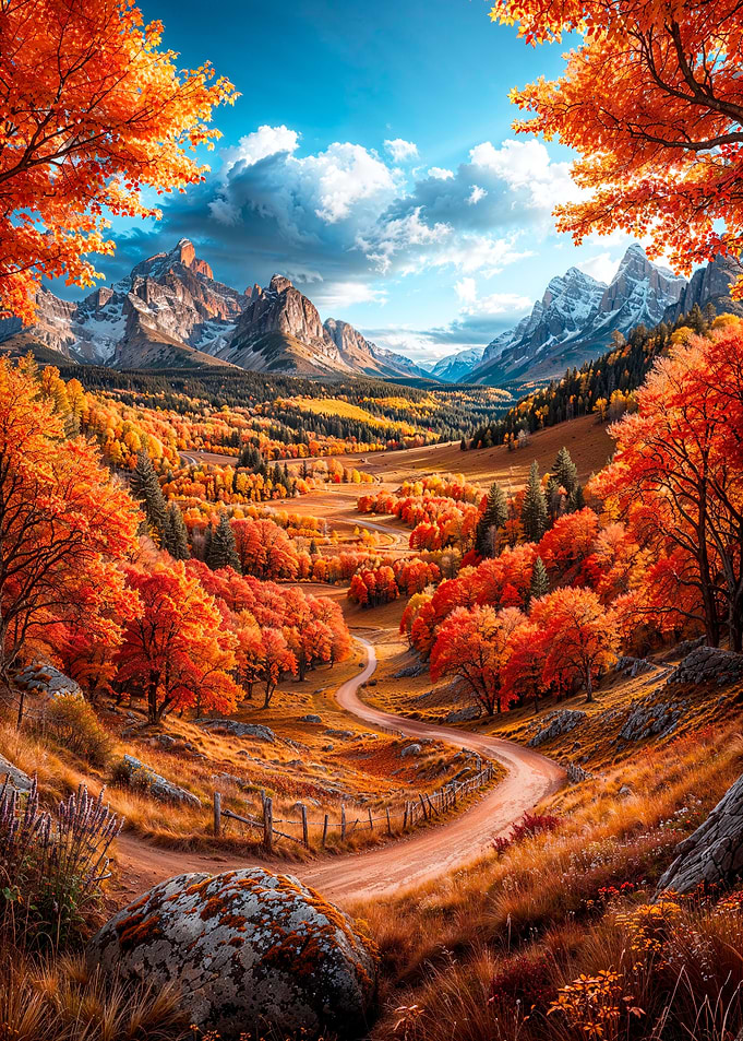 Autumn Mountain Road