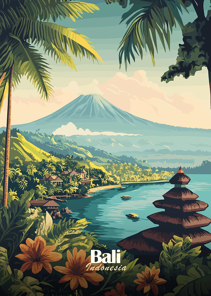 Bali Indonesia Travel Poster