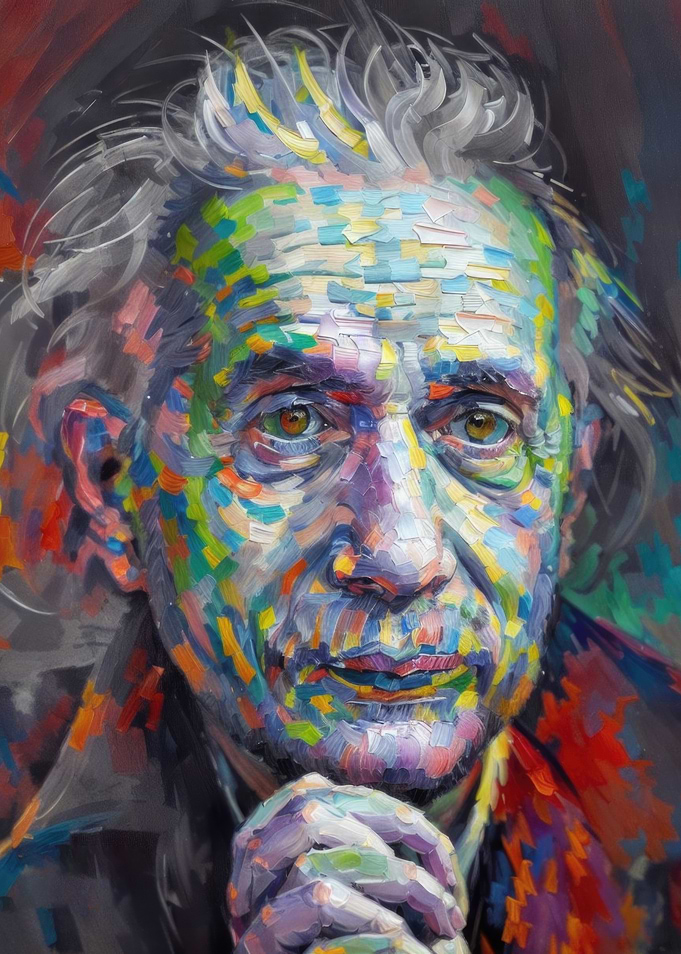 Albert Einstein - Impasto Art