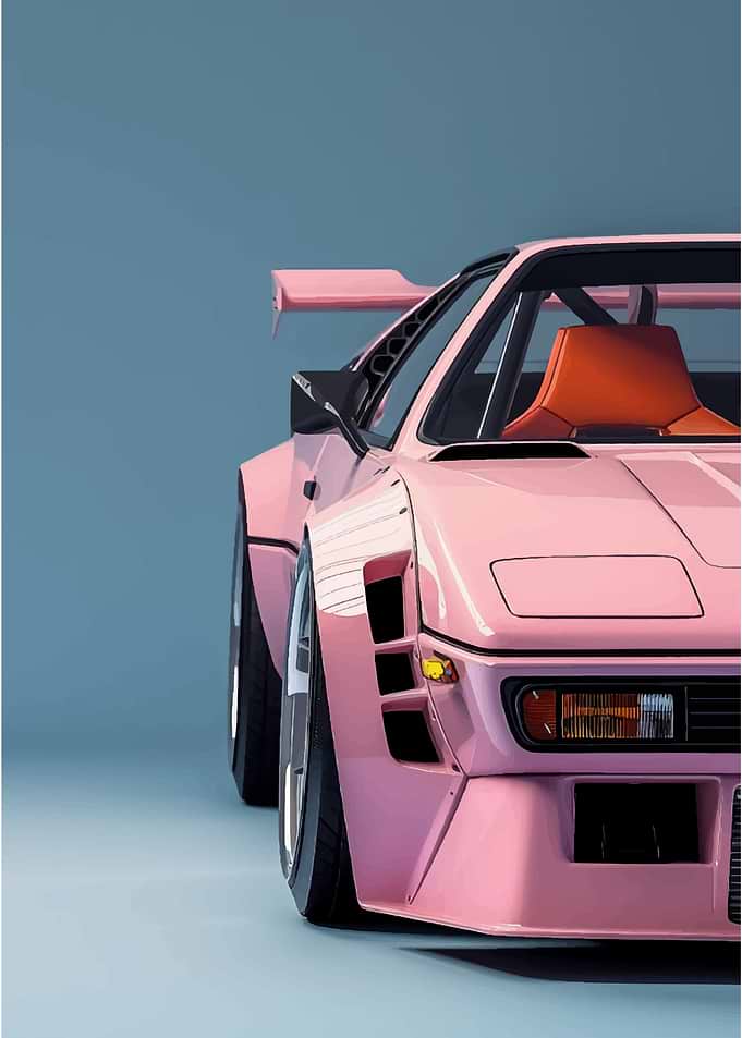 Pink Sports Car